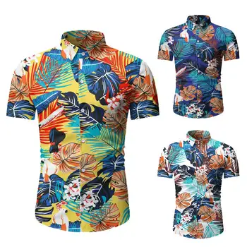 Derliaus Etninės Stiliaus Vyrų Marškinėliai Spausdinimas Prarasti Medvilnės Trumpomis Rankovėmis Stovėti Apykaklės, Kvėpuojantis Viršūnes Havajų Marškinėliai 2020 Naujas