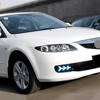 2vnt Skirti Mazda 6 2004-2010 m LED Dienos Važiavimo Veikia Šviesos DRL Automobilio Rūko Žibintas 6000K Balta pagelsti Ruožtu Mėlyna Šviesa