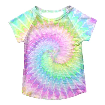 2020 Naujas Vasaros Berniukams ir Mergaitėms trumpomis Rankovėmis T-shirt Baby Vaikai Tie-dye marškinėliai Atsitiktinis Apvalios Kaklo Viršūnes Tee Vaikų Mergaičių Drabužiai