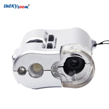 30X-60X Zoom Reguliuojamas Mini Kišeninis Mikroskopas Didinamojo Stiklo, LED Apšviestas Papuošalai didinamasis stiklas Loupe Pinigų Aptikti Lupa