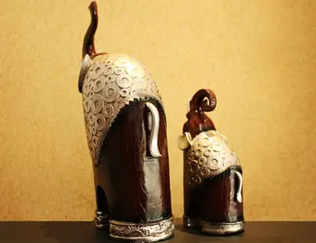 ANGRLY Buy 1 Get 1 FREE Tailandas antikvariniai Dervos dramblys Modelis Afrikos dramblys Talismanas Dervos amatų dekoratyviniai Patalpų, Namų Dekoro