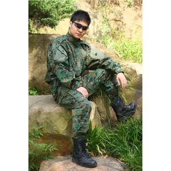 WZJP Kariuomenės Karinių Taktinis Vienodi Marškinėliai + Kelnės Džiunglių Skaitmeninis Combat uniform JAV Armijos Vyrų Drabužiai Tiktų Airsoft Medžioklė