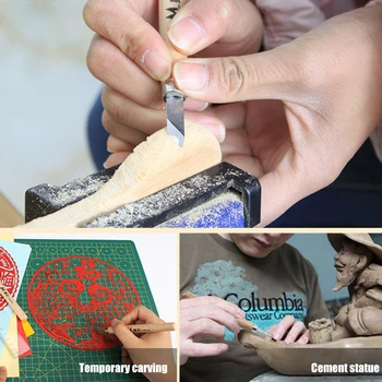 6pcs Medžio Drožyba Kaltai Stiprus Ištvermė Mediniai Nešiojami Woodcut Įrankiai, medžio Apdirbimo Graviravimas Rankų darbo Peilis