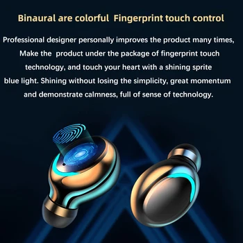 Bluetooth 5.0 Ausines TWS pirštų Atspaudų Touch laisvų Rankų įranga HiFI Stereo Sporto In-ear Ausinių Bevielės ausinės