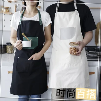 Prijuostė moterų mados darbo drabužių vyrų Japonų virtuvę kombinezonai su antkrūtiniais suaugusiųjų vykdomosios virėja naftos-įrodymas, prijuostė juosmens