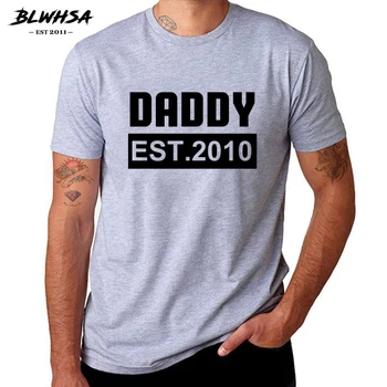 BLWHSA Tėtis Est 2010 Atspausdinta Marškinėliai Vyrams Mados Trumpas Rankovės Juokingi Marškinėliai Atsitiktinis Aukštos Kokybės Lašas Laivas Tees Vyrams