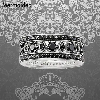 Black CZ Ornamentu Vestuvių Juostas, Žiedus, sidabro padengtą Cirkonis Nutiesti bižuterijos Madinga Dovana Moterims, Vyrams Aljansas