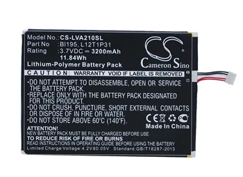 Cameron Kinijos Baterija Lenovo A2107 A2207 A2 R6907 Pakeitimo Lenovo BL195 L12T1P31 3200mAh