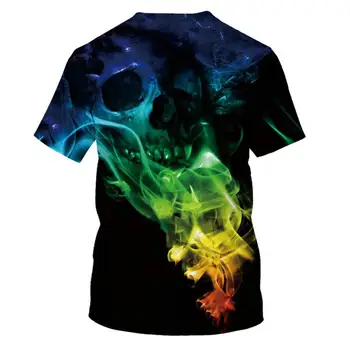 Kūrybos Dūmų Grafinis Rašalo Stiliaus Atsitiktinis vyriški T-shirt 3D Atspausdintas Viršūnės Vasarą Apvalios Kaklo Marškinėliai Plius Dydis Streetwear