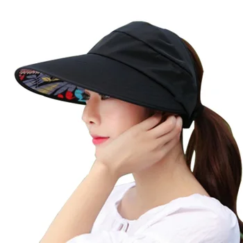 Moterų Vasaros Paplūdimio Skydelis Bžūp Platus Kraštų Saulės Skrybėlės UV Apsauga Diskelį Folable Skrybėlę Bžūp