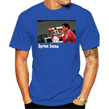 2021 Mados medvilnės marškinėliai Ayrton Senna Retro Plakato Villeneuve Mens Naujas Cool Spausdinti