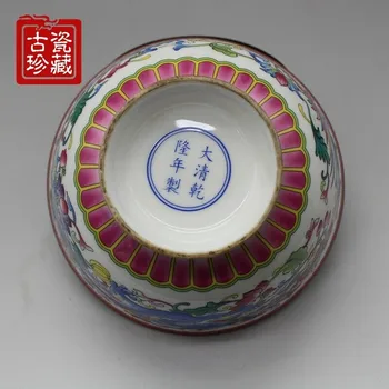 Kinijos seno porceliano Pastelinių Drakonas ir Feniksas Dubenį Tapybos dubenį Kinų miltai dubuo