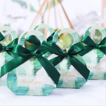 AVEBIEN 50pcs kūrybos žalias lapas nešiojamų maža dėžutė vestuvių dekoravimas Vestuvių, Džiaugtis ir Dovanos svečiams Baby Shower Saldainių Dėžutė