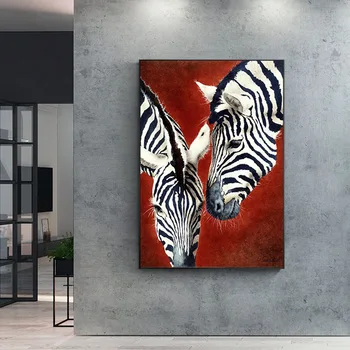 Zebra Gyvūnų Drobės Tapybos Abstraktus Šiaurės Plakatas ir Spausdinimo Minimalistinio Sienos Meno Apdailos Nuotrauką Šiuolaikinio Gyvenimo Kambario Dekoro