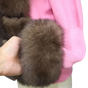 2019 Žiemos Prabanga Lapės Kailiniai Paltai Moterims Šiltu Abrikosų Rudos Spalvos Lapės Kailiniai Dekoratyvinis Rankogaliai Nekilnojamojo Fox Fur Aukštos Kokybės Viršutinių Drabužių Siuvimas