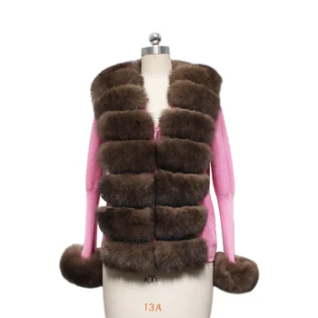 2019 Žiemos Prabanga Lapės Kailiniai Paltai Moterims Šiltu Abrikosų Rudos Spalvos Lapės Kailiniai Dekoratyvinis Rankogaliai Nekilnojamojo Fox Fur Aukštos Kokybės Viršutinių Drabužių Siuvimas