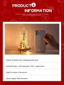 Kalėdinė Dekoracija Lempos Butelis LED Žibintai Darbalaukio Ornamentu Kalėdų Medžio Dirbiniai, Papuošalai Dovana Naujųjų Metų 2021 Kalėdų Naujas