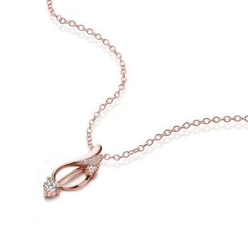 Dicotico Autentiški 925 Sterling Cirkonis Pakabukas Kaklo Moterims Sidabrinė/rožinė Aukso Nuorodą Fine Jewelry Choker Kfn928-t