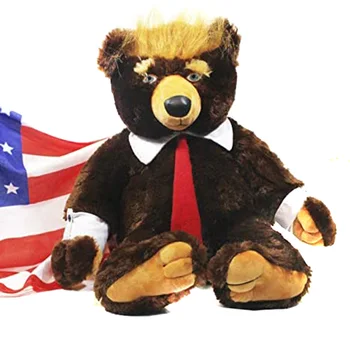 Naujas Ho iškamša 65cm Donald Trump Lokys Pliušiniai Žaislai Kietas JAV Prezidentas Meška su/be Vėliavos Mielas Gyvūnų Lokys Lėlės USJ99