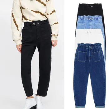 Zaraing stiliaus za nauja, moterų džinsus, kelnes prarasti krepšiai, 4 spalvos