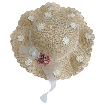 Vaikų skrybėlę vasarą, saulės įrodymas, saulės skydelis mergina šiaudų skrybėlę Lauko Kelionių Paplūdimio Skrybėlę nuo Saulės Skrybėlę Kūdikių žvejo skrybėlę nuo SAULĖS SKRYBĖLĘ baby kombinezonas