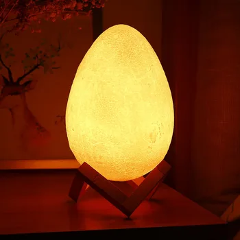 3D Spausdinimo Kiaušinio Formos, Šviesos, 16 šviesios Spalvos Usb Naktį Lempa Su Baterija, Nuotolinio Valdymo pultas, Miegamojo Kambarį Šalis