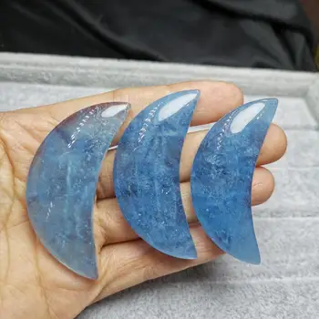 Natūralus akvamarinas moon blue crystal akmens mėnulį gydymo apdaila