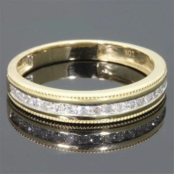 Apakinti Aukso Spalvos Žiedas White Crystal Pora Žiedas Žavinga Nuotakos Vestuvių Dalyvavimą Prekės Ženklo Papuošalai