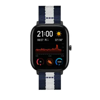 Nailono watchband Garmin vivoactive 3 pakeitimas 20mm už Xiaomi Huami Amazfit GTS Pvp BITŲ TEMPAS Lite Jaunimo riešo dirželiai