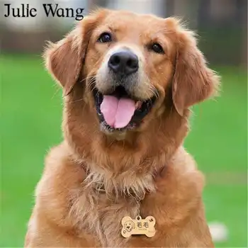 Julie Wang 10VNT Tuščią Kaulų Šuo Žymeklį Pakabukai Aliuminio Lydinio Pet ID Tapatybę Vardas, pavardė, Telefono Numeris, Priėmimo Papuošalai