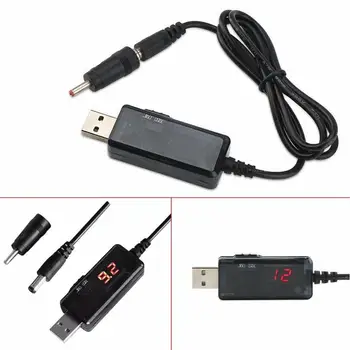 USB DC Padidinti Keitiklio Kabelį, 5V iki 9V 12V Reguliuojamas Įtampos Voltų Led Ekranas Transformatorius DC Galios Reguliatorius