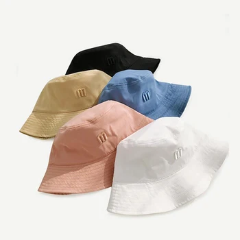 Prekės Kokybės Moterų Cotoon Kibirą Kepurės Vyrams Siuvinėjimo Raštą Moterų Lauko Panama Kieti Saldainiai Spalva Jaunimo Gatvės Bžūp Skrybėlę