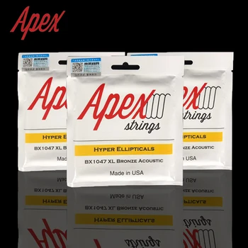 APEX Hyper-Ellipticals BX Serijos Akustinių Bronzos Gitaros Stygos, Made in USA