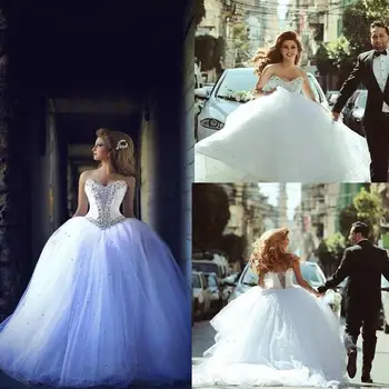 Crystal Vestuvių Suknelės Princesė Nuotaka Kamuolys Chalatai Brangioji Nuotakos Suknelės Pagal Užsakymą Pagaminti Vestuvių Suknelė Suknelė