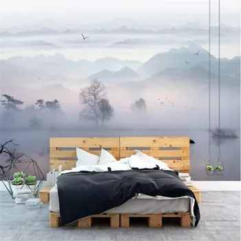 Mlofi užsakymą tapetai sienų medžiaga prabangos atmosferos nuotaiką rašalo kraštovaizdžio naujas Kinijos TELEVIZIJA sofa fone sienų tapyba
