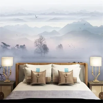 Mlofi užsakymą tapetai sienų medžiaga prabangos atmosferos nuotaiką rašalo kraštovaizdžio naujas Kinijos TELEVIZIJA sofa fone sienų tapyba