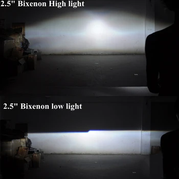 2vnt 2.5 colių automobilių bixenon projektoriaus objektyvas automobilių surinkimo rinkinys su RGB app 