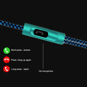 Mados Pintas Wired Stereo Garso Kontrolės Telefono Nešiojamas In-ear Ausines.