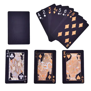Atsparus Vandeniui Plastikinis Žaisti Kortų Žaidimas Black Pokerio Kortos Vandeniui Pokerio Žaidimai