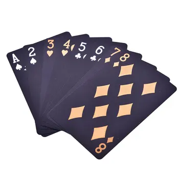 Atsparus Vandeniui Plastikinis Žaisti Kortų Žaidimas Black Pokerio Kortos Vandeniui Pokerio Žaidimai