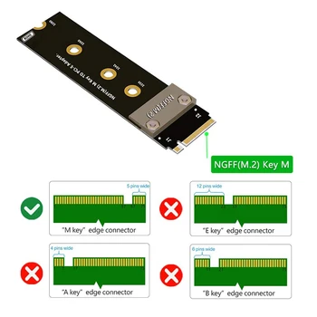 M. 2 NGFF SSD ilgiklis 2 M. Mygtuką M, kad būtų PCI-Express 3.0 X4 PCIE Visu Greičiu Kietojo Disko Riser Card
