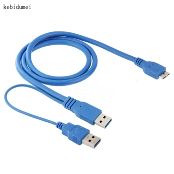 Dual USB 3.0 A-Micro-B USB 3.0 Y Kabelis Kompiuterio Kabelis, Jungties su 