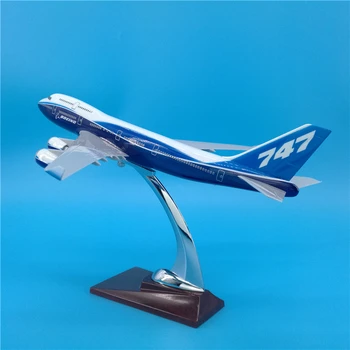 Aviacijos modelis 32CM Boeing B747 prototipas mėlyna aviakompanija air maršruto orlaivio modelis žaislas orlaivių, lieto plastiko lydinio orlaivių