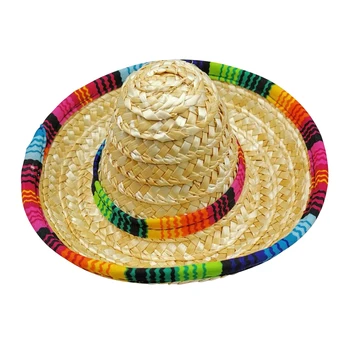 Mini Naminių Šunų Šiaudų Skrybėlę Sombrero Katė Sun Beach Party Hat Šiaudines Skrybėles Šunys Havajų Stiliaus Skrybėlę Šunims Juokinga Priedai