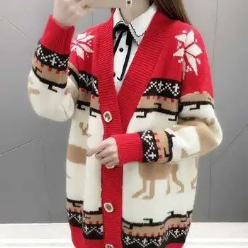 Megztinis moteris prarasti ne nešioti ilgomis rankovėmis studentams, rudenį ir žiemą, naujas stilius su didelio dydžio megztinis megztinis, striukė
