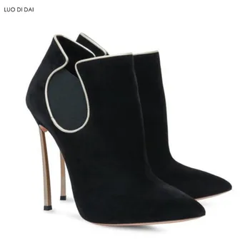 2019 metų pavasarį mados moterų juodi batai plonas kulnas batai moterims kulkšnies bateliai verstos odos batai ponios suknelė, batai punkte kojų