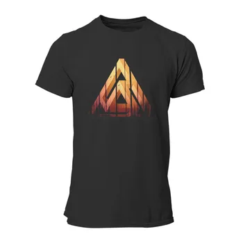 Vyriški T-shirt Geometrinis Miško Saulėlydžio Peizažas Custom Black Mielas marškinėliai 38229