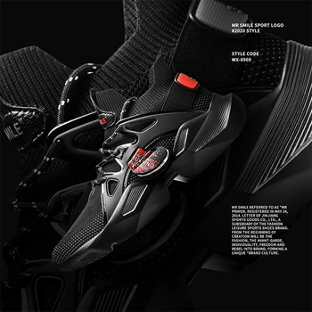 Prekės ženklo Mados Vyras Priežastinis Batai Akies Paviršiaus Kvėpuojantis Slip-on Ruožas Aukšto Viršų Kojinių, Batų Chaussure Homme Suaugusiųjų Footwears 39-44