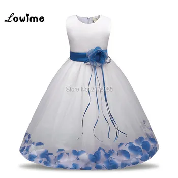 Mėlyna Gėlių Mergaičių Suknelės, Pigūs Pirmos Komunijos Suknelės Mergaitėms Vestido Daminha Mergaičių Suknelės Vaikams Prom Dresses Vestuvėms