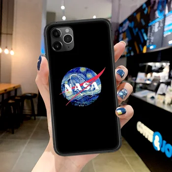 Kosmoso Dangaus NASAS Telefono dėklas Skirtas Iphone 4, 4s, 5 5S SE 5C 6 6S 7 8 Plus X XS XR 11 12 Mini Pro Max 2020 juodas Bamperis 3D Padengti Tendencija
